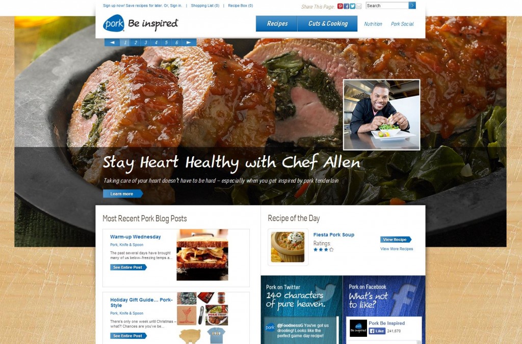 Pork Be Inspired Agricultural Marketing Website