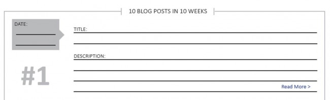 Plan 10 blog posts in 10 weeks