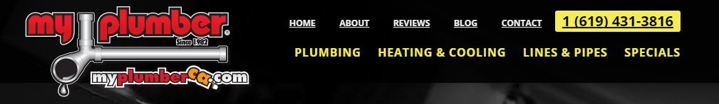 Example of contact information for plumbing websites. 