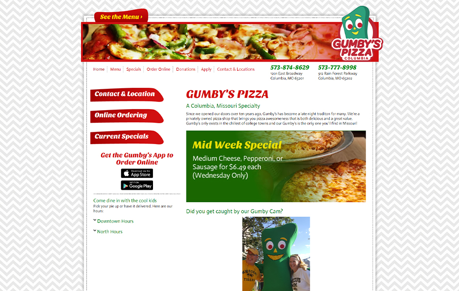 Gumby’s pizza After