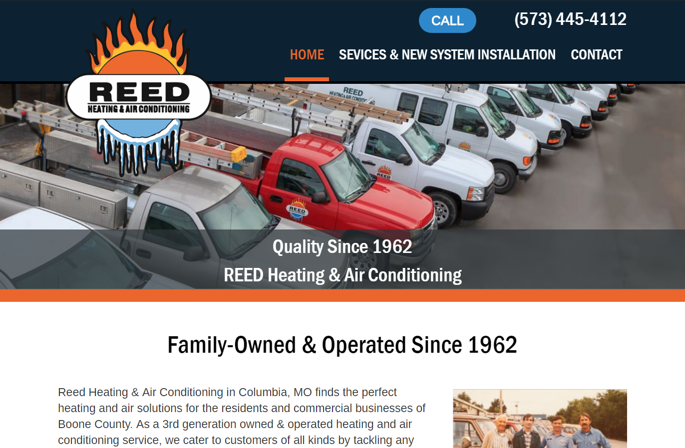 Reed Heating & Air Conditioning's new website