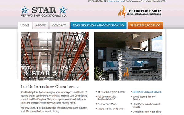 Star Heating and Air Conditioning's Old Website